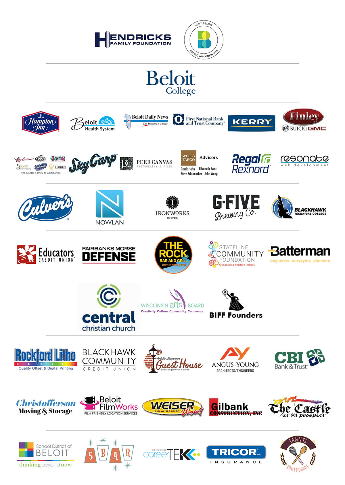 BIFF Sponsors 2024 | Beloit International Film Festival